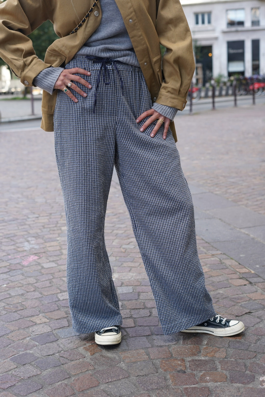 Pantalon Nestor vichy bleu