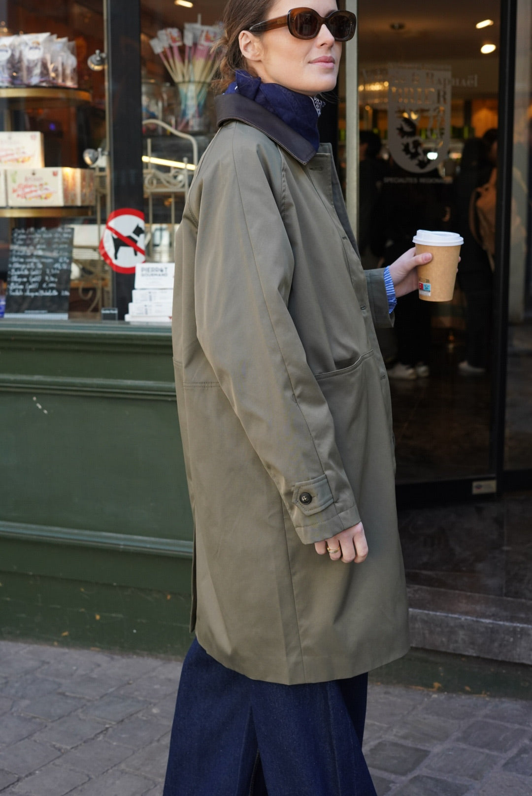 Veste Emma mi-longue kaki