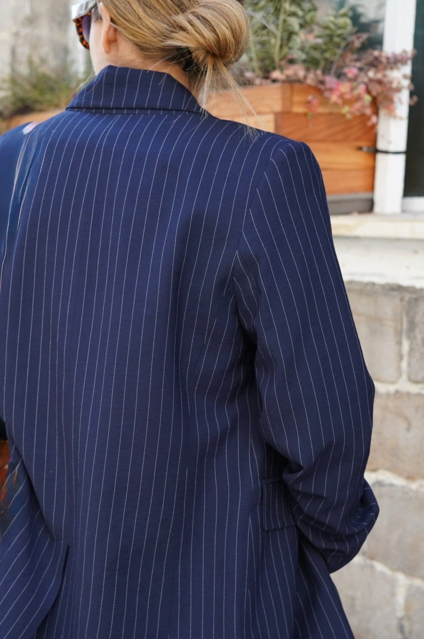 Blazer Valentin rayé marine