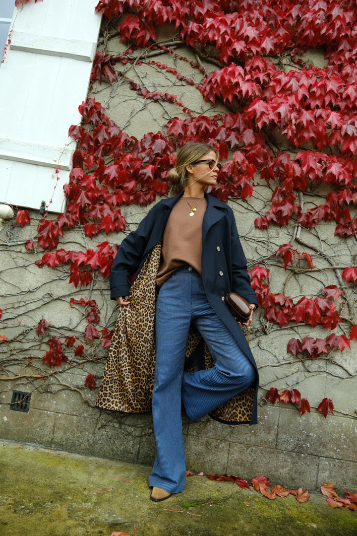 Trench PAUL marine/léopard