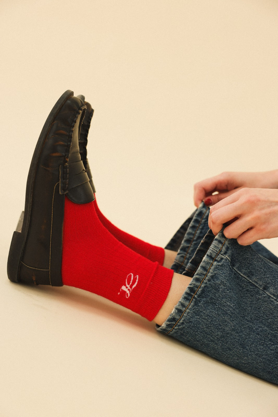 Chaussettes FILIPPA rouge