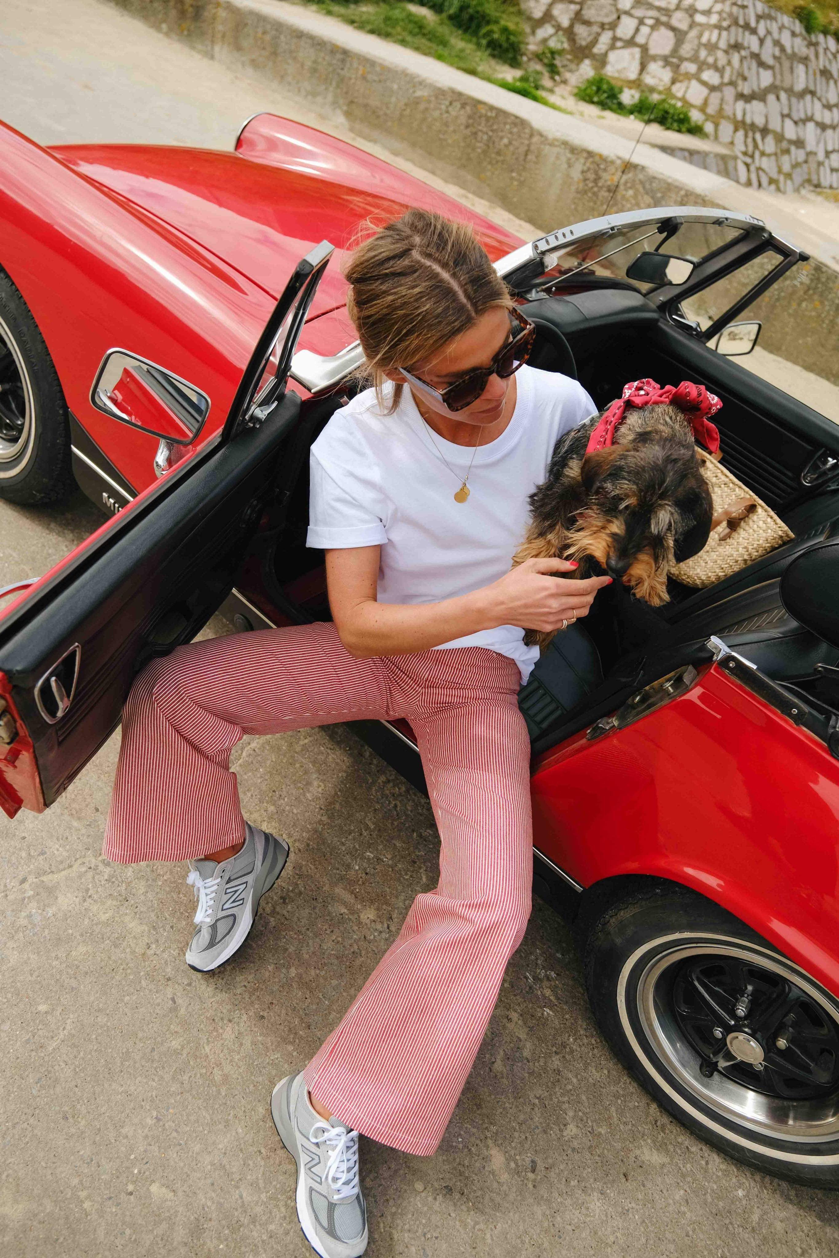 Pantalon VICTOR rayure rouge