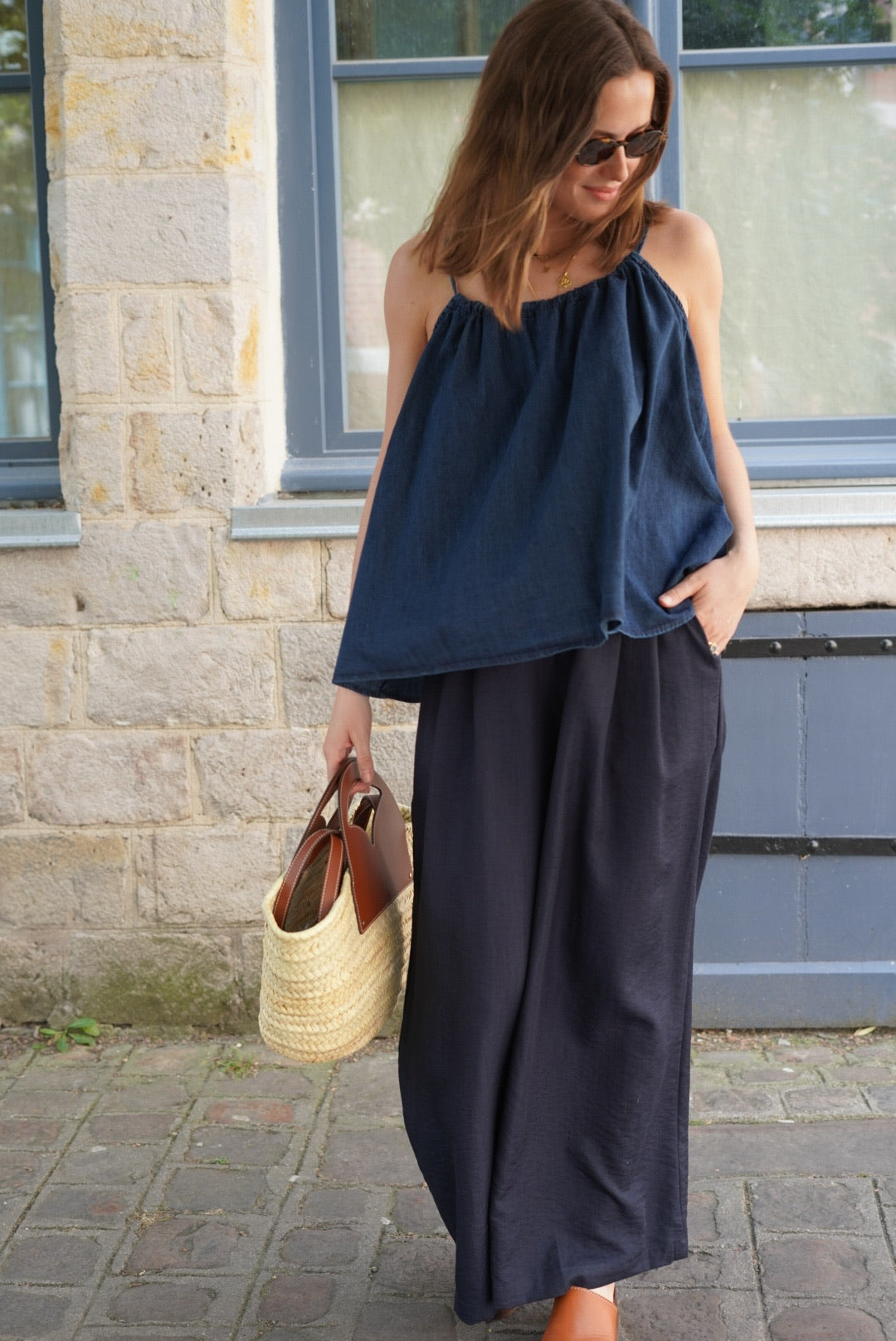 Top Albert denim foncé