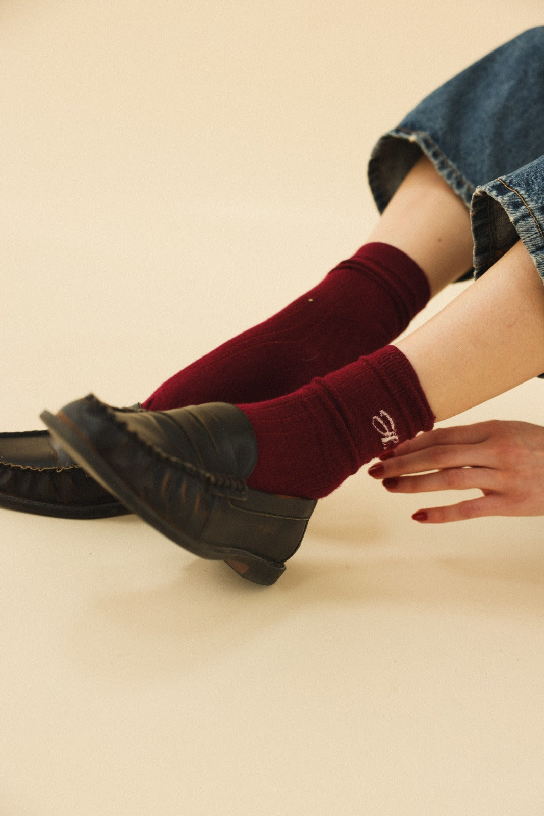Chausettes FILIPPA bordeaux