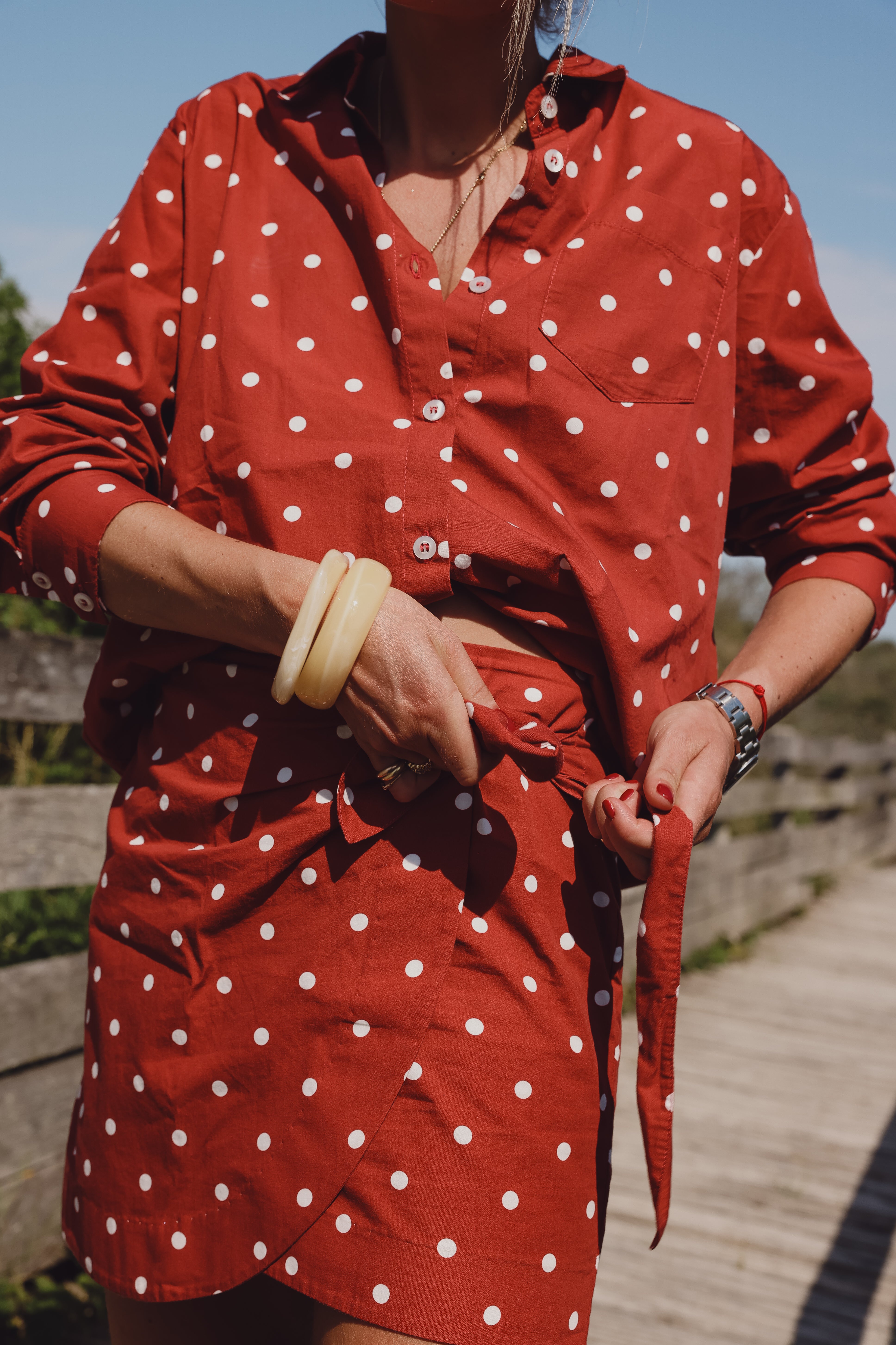 Chemise VALENTINE pois brique