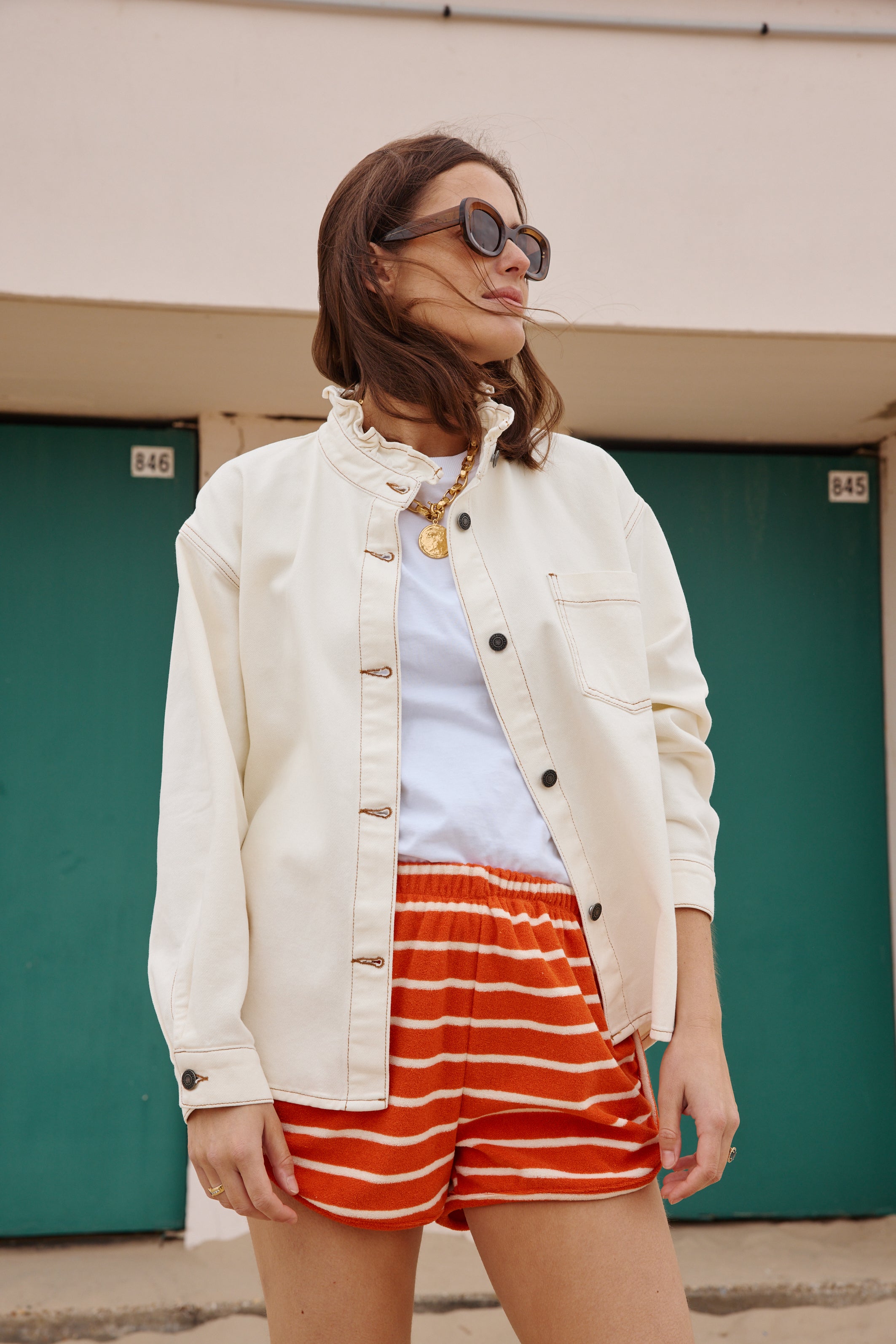 Short BASILE éponge orange