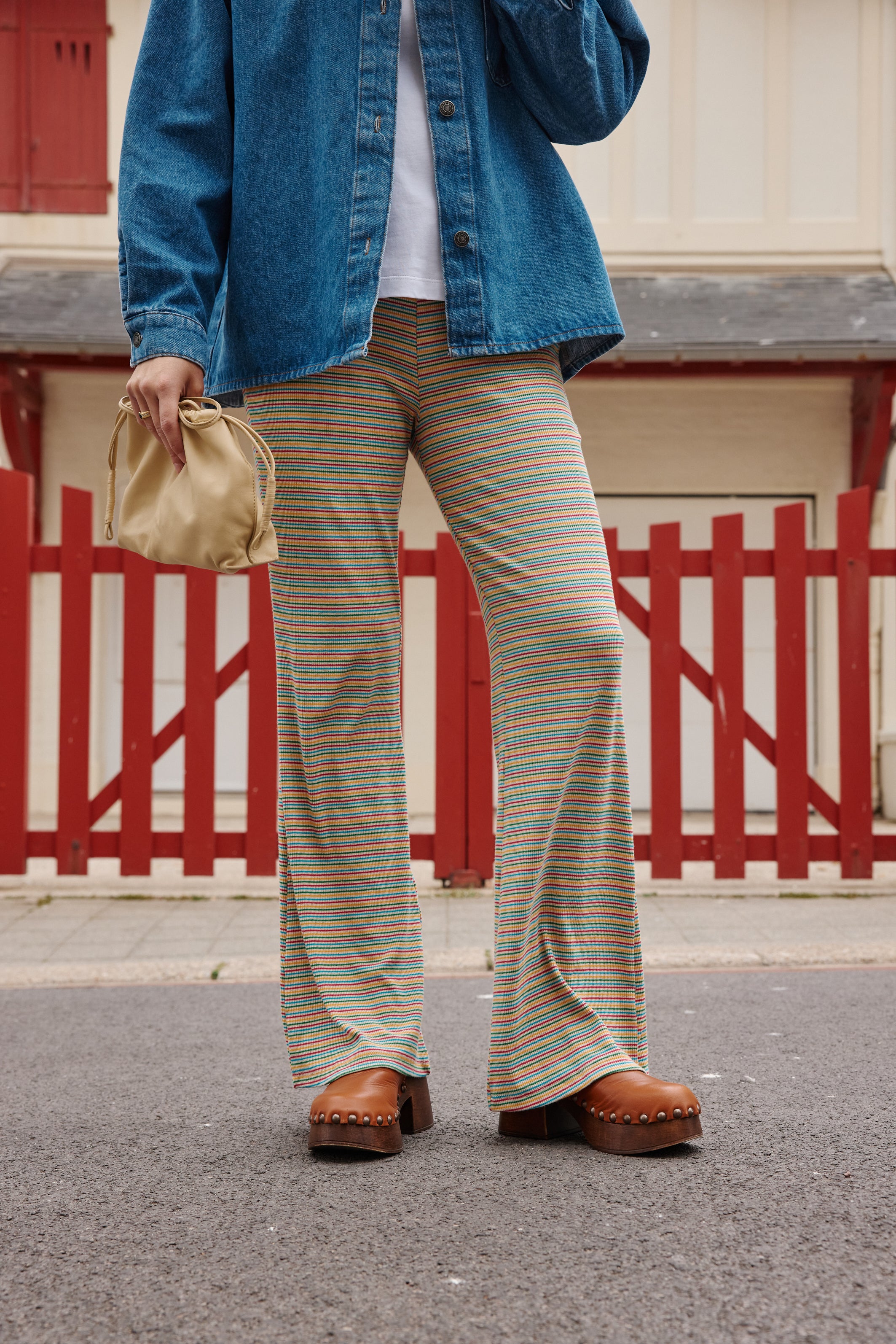 Pantalon ANTOINE rayure multicolore