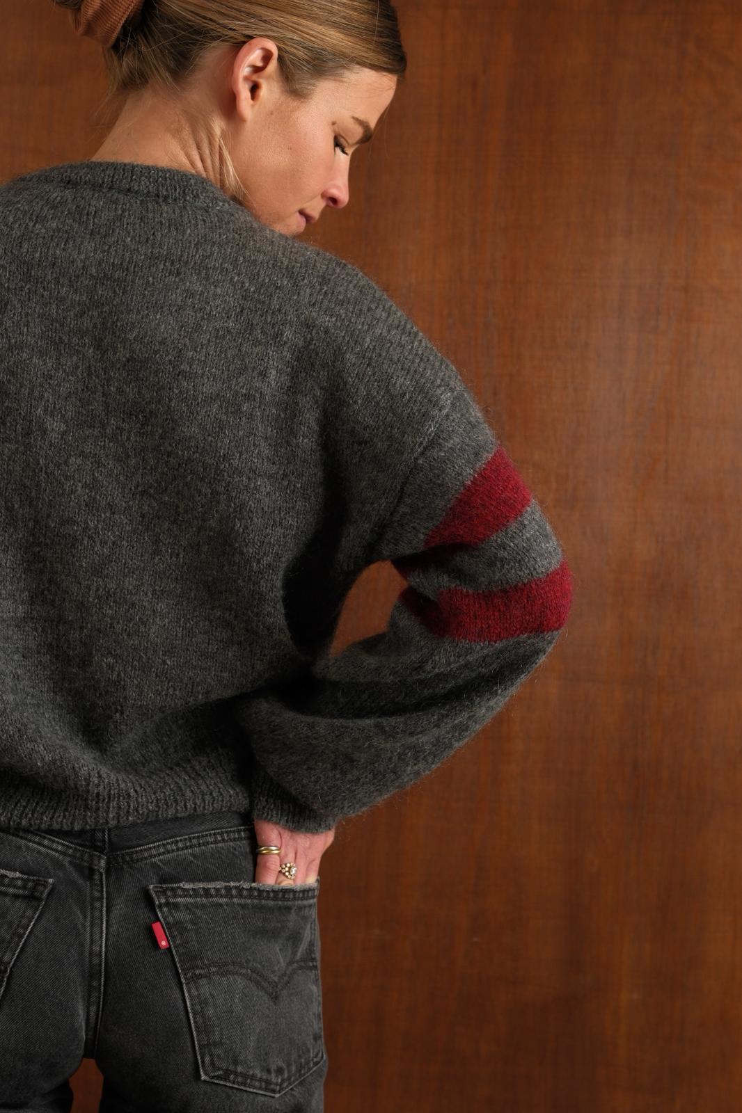 Gilet LEAH gris/bordeaux