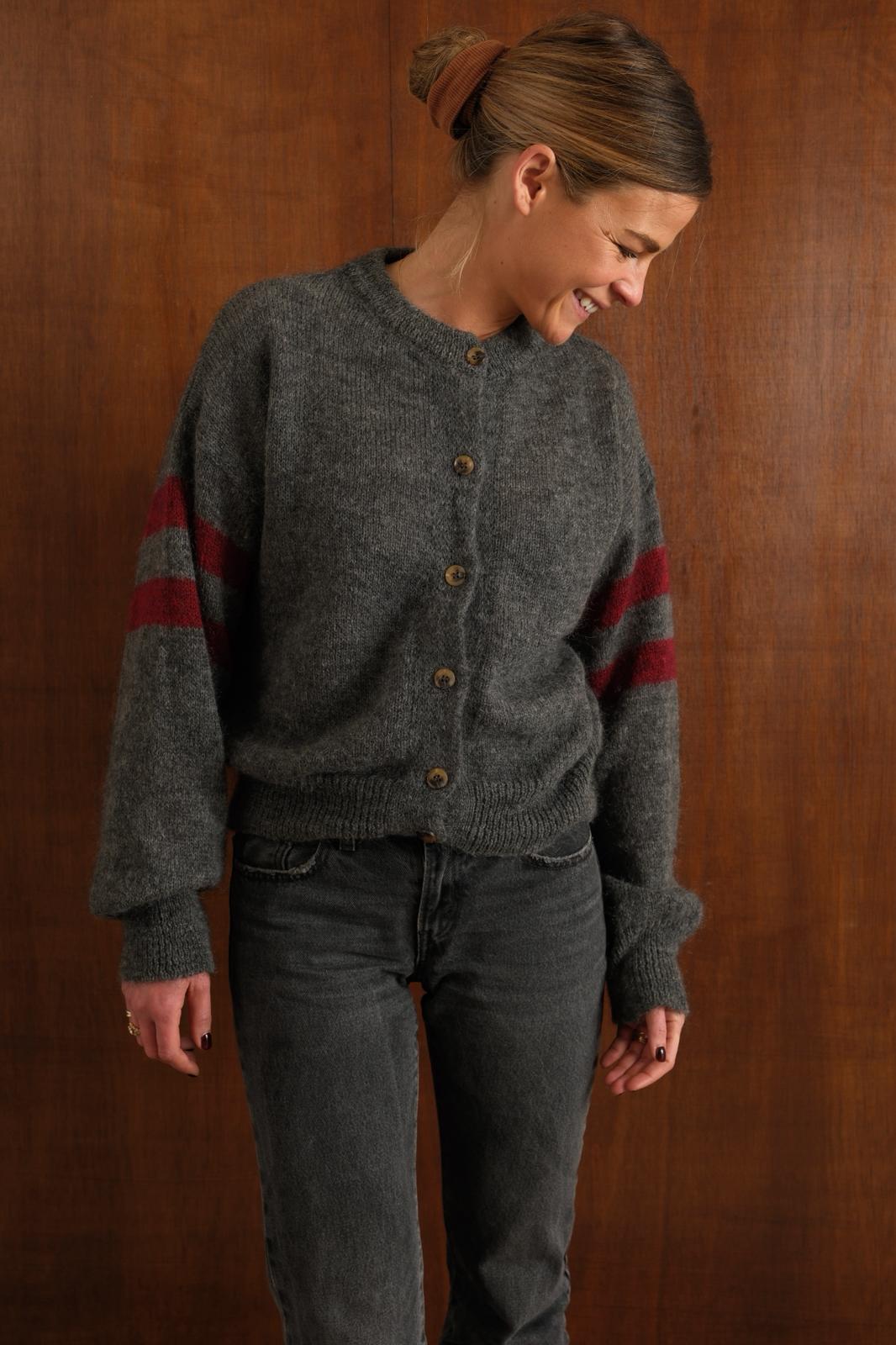 Gilet LEAH gris/bordeaux