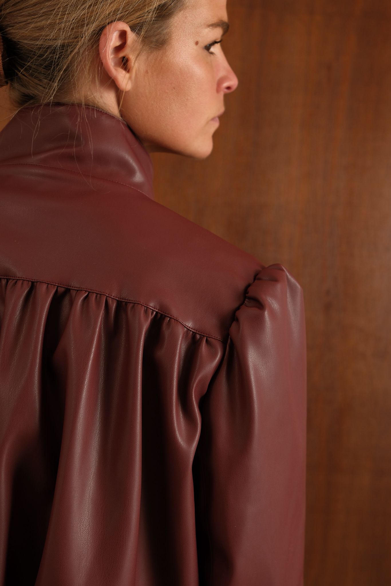 Veste Iris similicuir brique