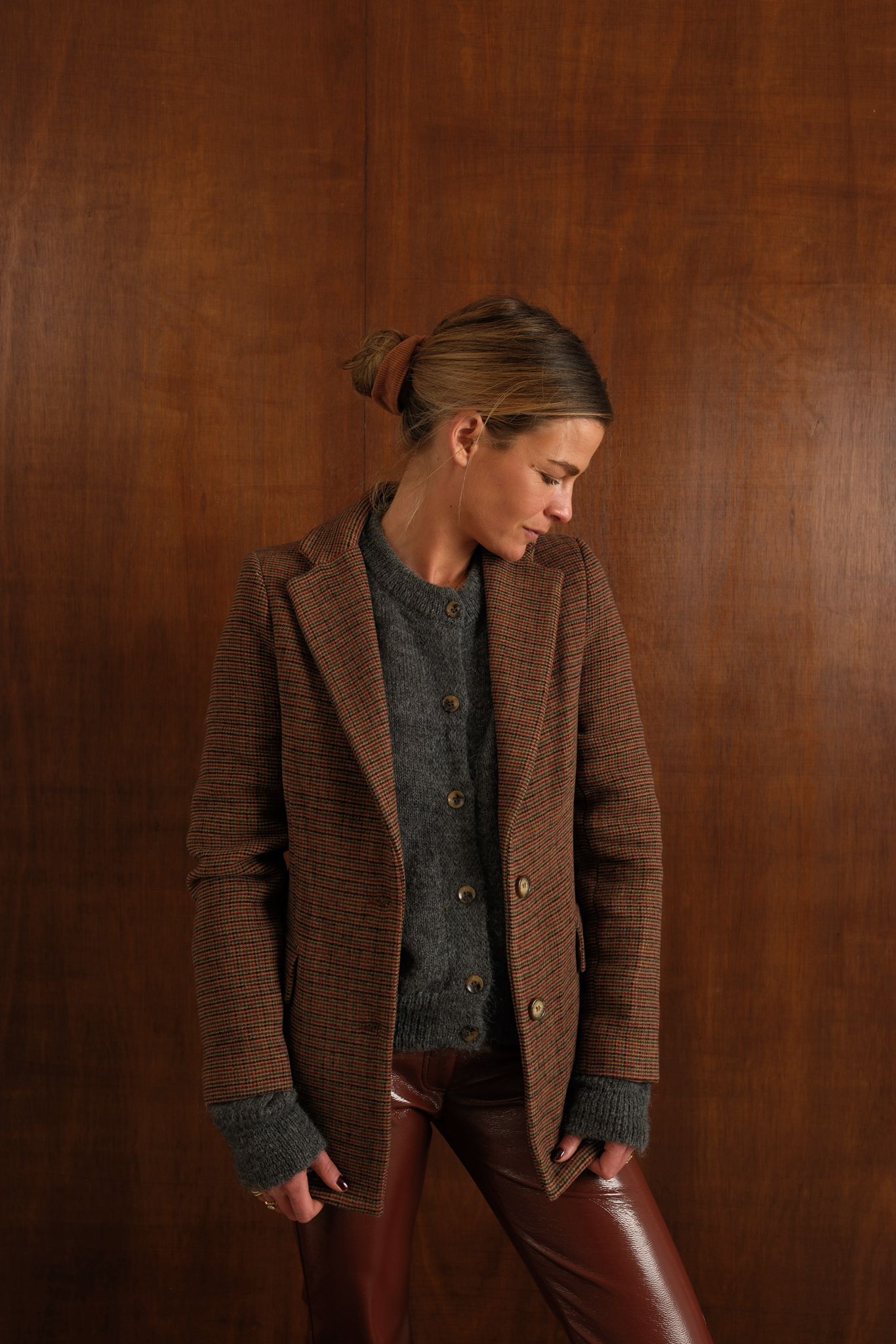 Blazer Gaspard carreaux marron