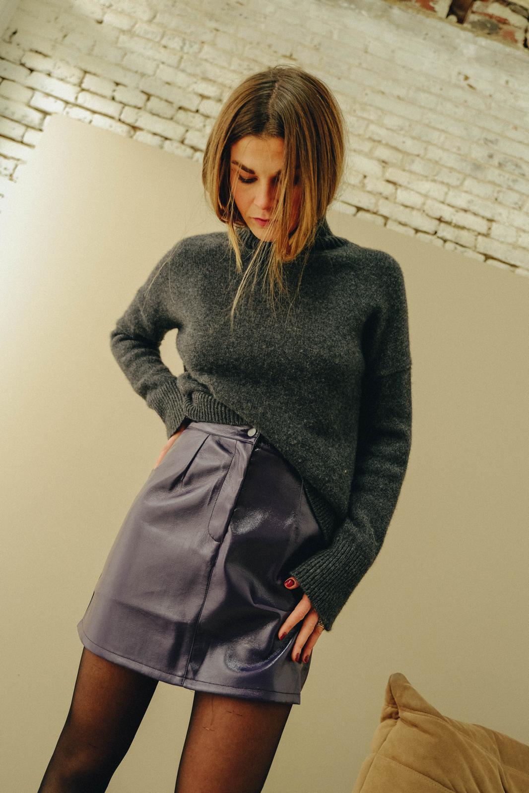 Jupe CELESTE vinyle prune